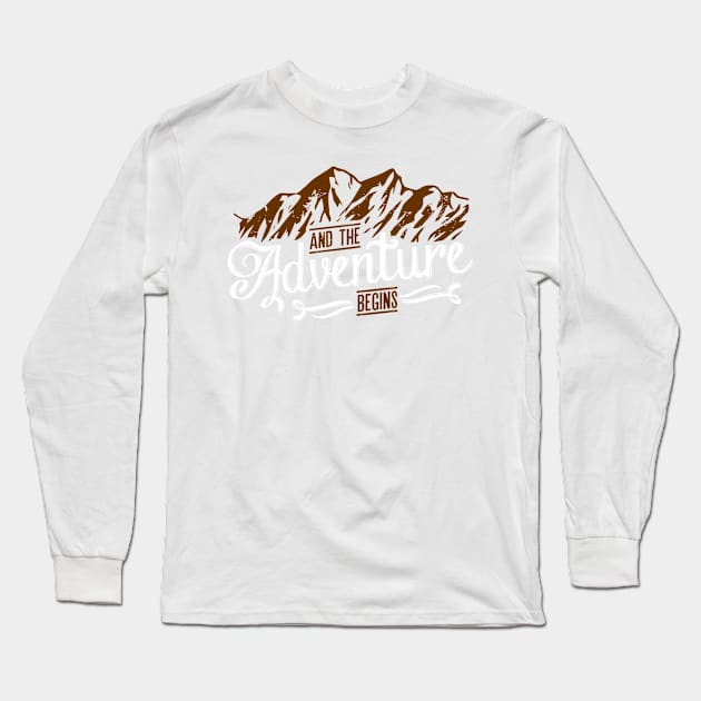 And The Adventure Begins Long Sleeve T-Shirt by Mahija